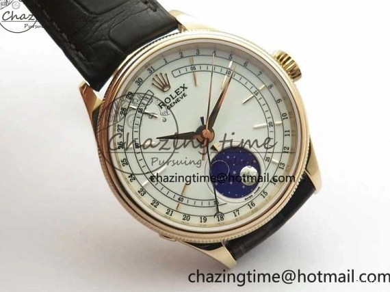 MiroTime 0320 Cellini 50535 Moonphase RG GMF Best Edition White Dial on Brown Leather Strap A Lightweight 2634